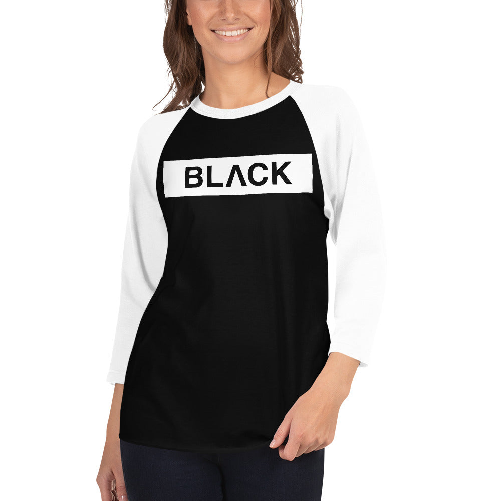 Black Blackfloss 3/4 sleeve raglan shirt